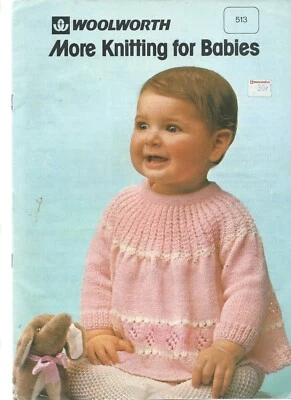 BABY - MORE KNITTING FOR BABIES by WOOLWORTH  pattern Booklet circa mid 70's - Image 1 of 4