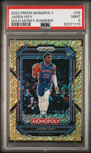 2022 Prizm Monopoly JADEN IVEY #26 Gold Money Shimmer Rookie 376/500 PSA 9๐ฅ๐ฅ๐ฅ - Picture 1 of 2