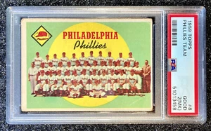 1959 Topps Philadelphia Phillies #8/Robin Roberts/Ashburn/Sparky PSA 2 (MK) bueno - Imagen 1 de 4