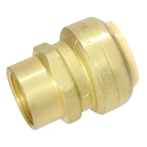 1 Pc XFITTING 1" Push Fit x 3/4" Female NPT Threaded Adapter, Lead Free Brass - Picture 1 of 7
