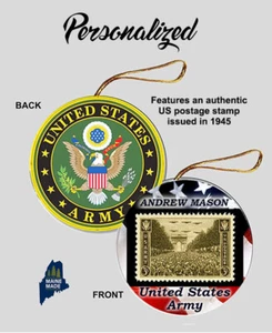 PERSONALIZED US ARMY Christmas Ornament - Online Store Gift Veteran Active Duty - Picture 1 of 1