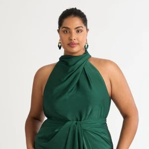SHEIKE Stella Green Satin High Neck Top, Size 16, NEW TAGS RRP $129 - Picture 1 of 11