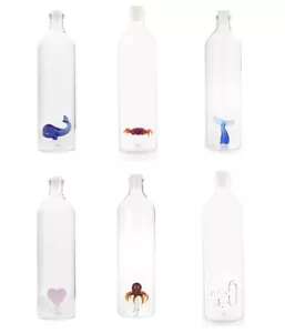 Balvi Bottiglia acqua vetro borosilicato decoro interno L. 1,2 con tappo - Foto 1 di 14