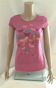 SELF ESTEEM Y2K T Shirt JR Size MED Fuchsia Butterfly Butterflies Cotton NOS - Picture 1 of 6