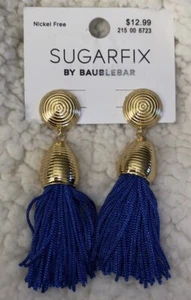 Neu mit Etikett Sugarfix by BaubleBar Quaste Ohrringe Gold und Kobaltblau SCHNELLER VERSAND glamm - Bild 1 von 3