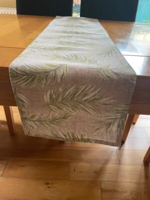 Oasis Green, Grey and White Table Runner Size: 194cm x 29cm - Image 1 of 3