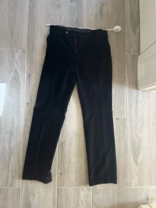 Ralph Lauren Black Label Velvet Black Pant Italy Tuxedo Sz 30 NWOT Distressed - Picture 1 of 5