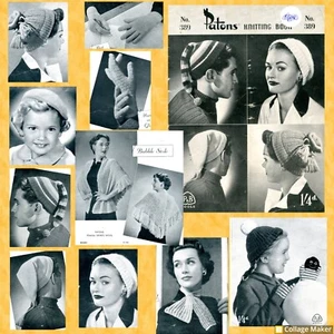Patons Knitting Pattern Book Vintage No. 389 – Adults Hats Berets Beanies Shawl - Picture 1 of 12