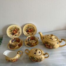 Rare Ainsley Orchard Gold Cup & Saucer Trio Tea Set Made in England
