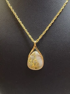 Natural Gold in Quartz Custom Pendant 14 Kt. PN767QX - Picture 1 of 10