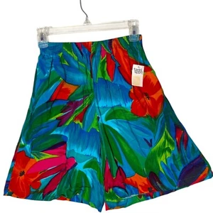 Teddi Sport High Waisted Tropical Shorts Womens S Resortwear Retro Beach NEW - Bild 1 von 10