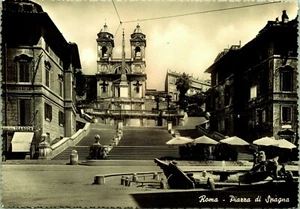 Postal con foto real RPPC Pasos de España Roma Italia - Imagen 1 de 2