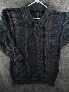 COOGI Australia Authentic Knit Sweater Men XLT Tall Linen Cotton Blend Green - Picture 1 of 20