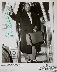 LOUIS ARMSTRONG Signed Photograph - Jazz Musician / Singer Trumpeter - reprint - Picture 1 of 1