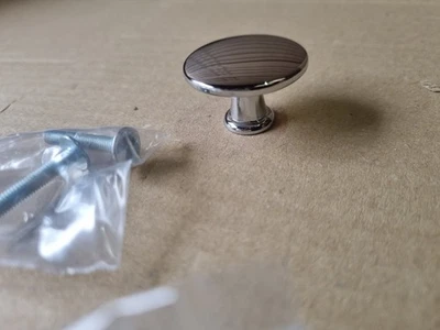 100x Round Chrome KNOB HANDLE John Lewis IKEA Kitchen, Wardrobe,Cupboard JOB LOT - Image 1 of 4