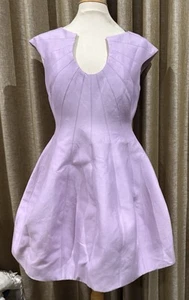 Halston Heritage Dress Lilac Faille Structured Tulip Dress M/L - Picture 1 of 5