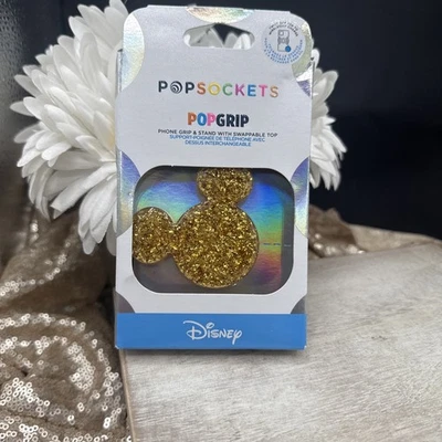 PopSockets PopGrip Disney Earridescent Golden  Mickey Phone Grip & Stand New - Image 1 of 4