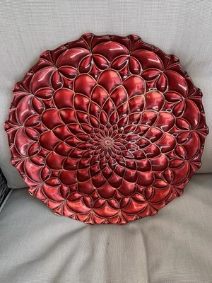 Teller - Keramik - Platte - Geschirr - Groß Brotzeit - Kuchen - Blau/Weiß - Alt - Bild 1 von 4