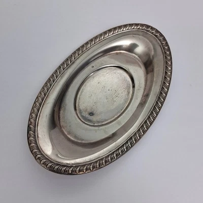Bandeja Plateada Vintage Plato Ovalado Pequeño Deslustre 6 x 9 De Colección Foto 1 de 4