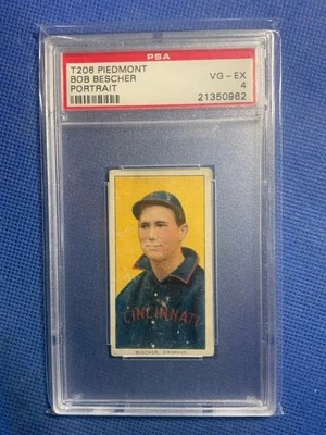 1910 T206 Bob Scher retrato Piamonte 350/25 PSA 4 Foto 1 de 2