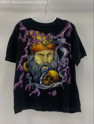 Camiseta De Colección Caribbean Dream Para Hombre Negra Gráfica Wizard Thunder - Talla L Foto 1 de 4