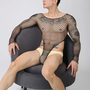 Herren Bodys Jumpsuits Einteiler Sexy Unterwäsche durchsichtig Party Dessous - Picture 1 of 14