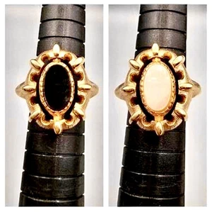 Anillo abatible Avon Light & Shadows 1975 reversible negro blanco ¡De colección como nuevo en caja! - Imagen 1 de 6