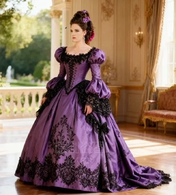 16th Century Renaissance Victorian Wedding Dress Retro Bustle Marie Antoinette - Image 1 of 4