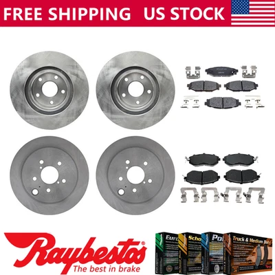 Rotores de freno delanteros traseros y pastillas de freno de cerámica para Subaru Impreza 2012-2016 Foto 1 de 4