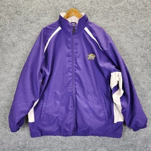 Vintage LSU Tigers Jacket Mens 2XL Purple SEC Football Full Zip Windbreaker 90s - Picture 1 of 17