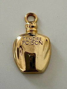 Vintage Dior Tendre Poison Perfume Bottle Charm Pendant Gold-Tone - Picture 1 of 4