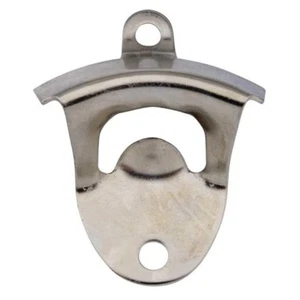 Wall Mounted Bottle Opener Silver Cast Metal Heavy Duty with Screws - Picture 1 of 4