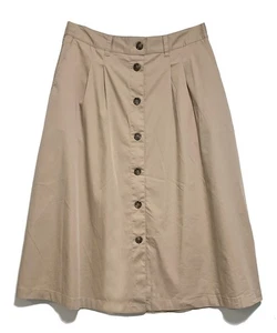 Lands' End, khaki Knopfleiste elastischer Bund Rock mit Stretch, Größe 10 - Bild 1 von 5