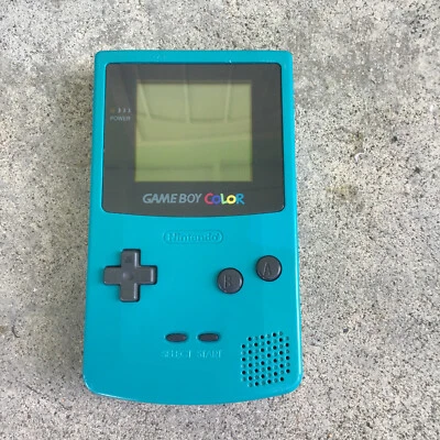 Nintendo Game Boy Color Teal System Console GBC CGB-001 W/ Battery Cover - Image 1 of 3