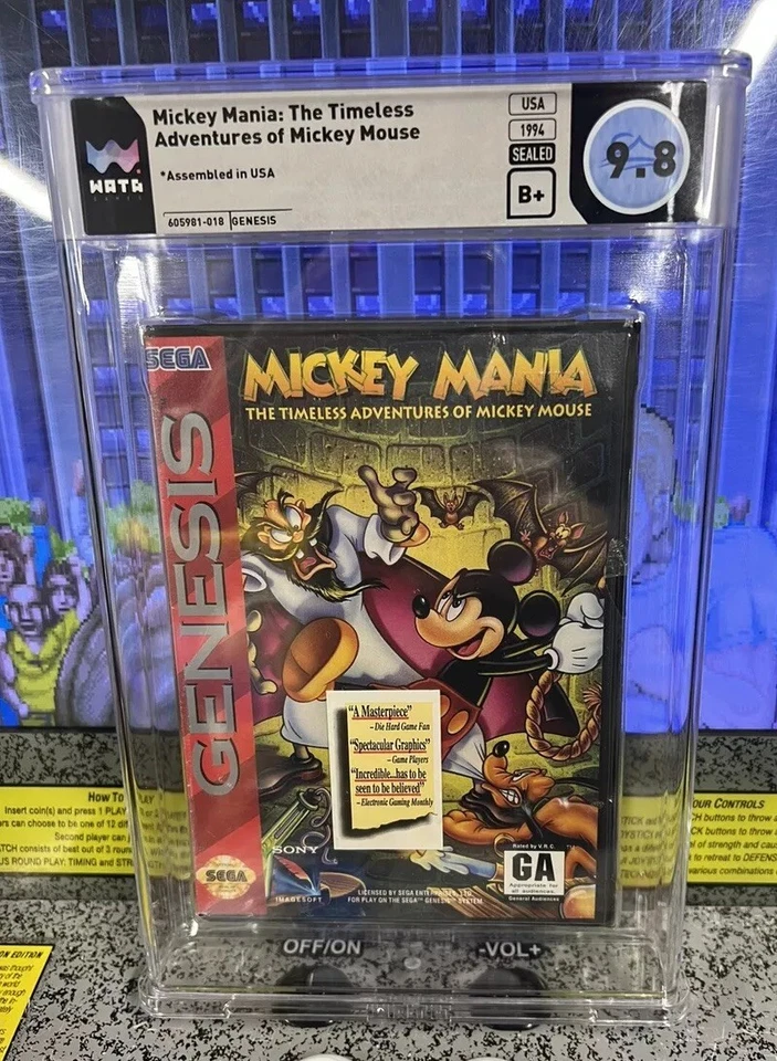 1994 Sega Genesis Mickey Mania Timeless Adventures WATA 9.8 B+ Sealed Top Pop! - Image 1 of 4