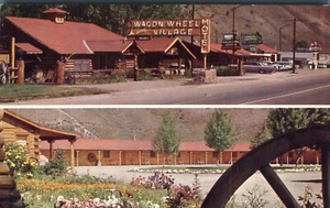 Wagon Wheel Village Motel & Restaurant Jackson Wyoming Advertising Postcard - Picture 1 of 2