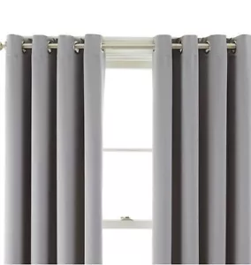 JCP 50 84 Liz Claiborne Kathryn Gray Grey Light Filtering Grommet Curtain Panel - Picture 1 of 5