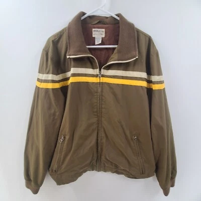 Jaqueta masculina American Rag zíper completo tamanho XL bolsos absorventes de umidade casual - Imagem 1 de 4