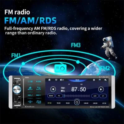 MP5 Player Carplay Bluetooth IPS Touch Screen 5.1in Single 1DIN Car Radio Stereo - Image 1 of 4