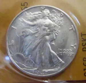 1947-D Walking Liberty Half Dollar Gem BU Sealed David Hall Coins - Picture 1 of 8