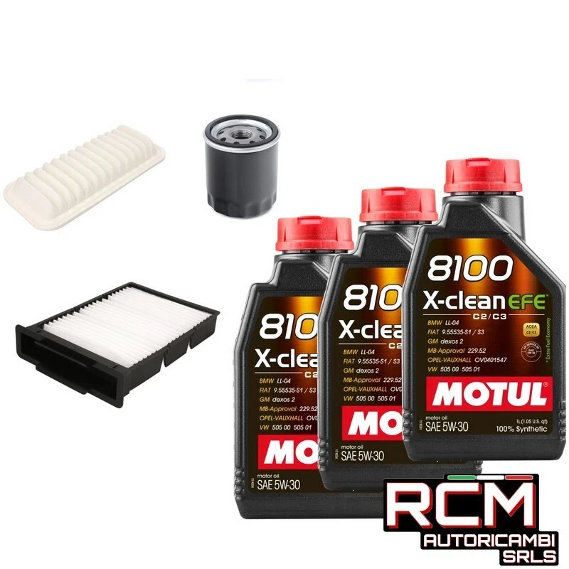 Kit Filtri Citroen C1 Toyota Aygo Peugeot 107 108 + 3 lt Motul 5w30 - Immagine 1 di 1