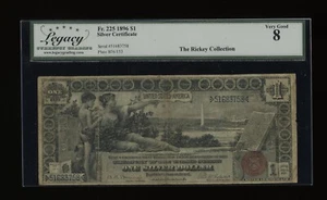 DBR 1896 $1 Educational Note Fr. 225 Legacy VG-8 Serial 51683758 - Picture 1 of 2