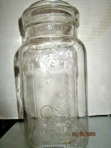 Tarro de enlatado de boca ancha Square Queen vintage Boston Air Bubbles b32 - Imagen 1 de 4