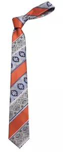 Boy's - Young Man - Youth - Blue Orange Stripe Necktie for School Wedding Formal - Picture 1 of 2