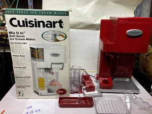 Cuisinart Soft Serve Ice Cream Maker Mix It In Model ICE-45 red - Picture 1 of 12