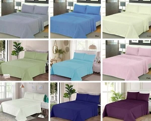Extra Deep Flannelette Fitted Sheets, Warm Soft Brushed Cotton Bed Sheets - Picture 1 of 19