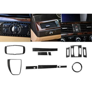 12x Carbon Fiber Interior Decorative Cover Trim For BMW 5 Series E60 2004-2010 - Picture 1 of 11