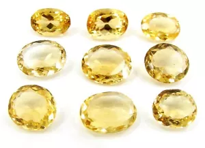 Lote al por mayor de 9 piezas de piedras preciosas sueltas de citrino natural de 32,00 quilates 10-12 mm ovaladas - 1007 - Imagen 1 de 2