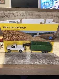 1/64th Scale Ford F-350 Super Duty With Grain Trailer Ertl Die-cast Green - Picture 1 of 7