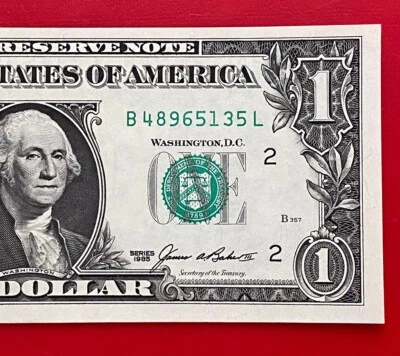 1985 $1 DOLLAR BILL ( NEW YORK B ) Block B-L UNCIRCULATED - Image 1 of 3